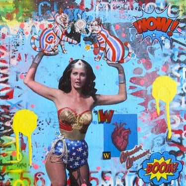 Original Pop Art Pop Culture/Celebrity Collage by Lorette C Luzajic