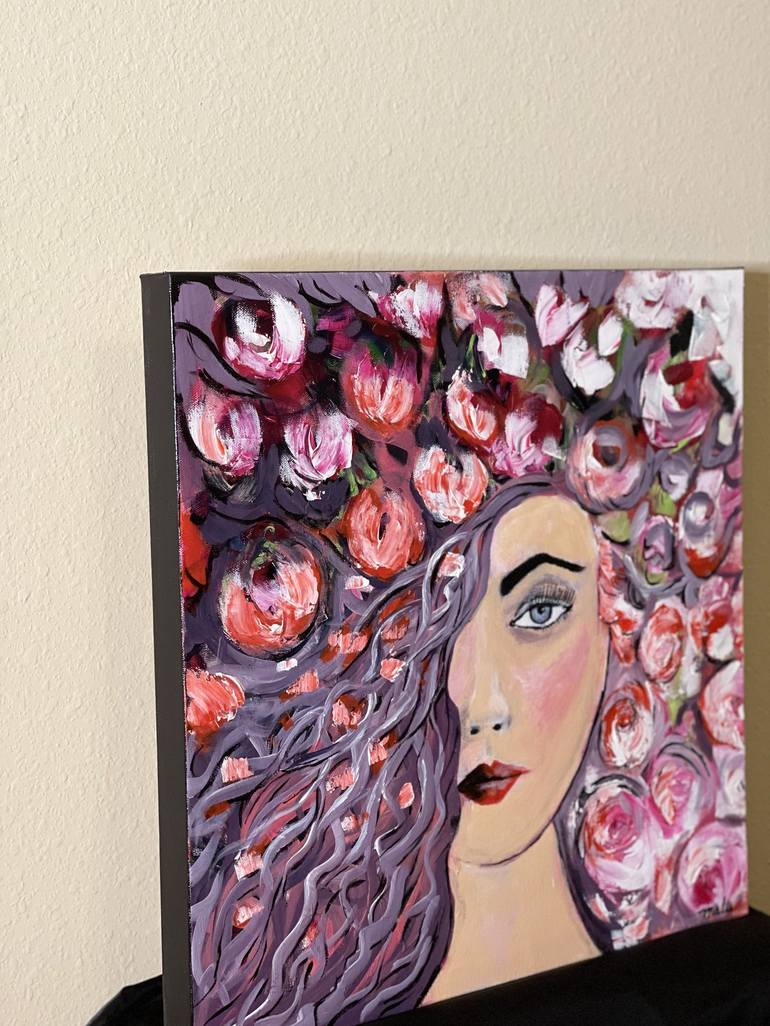 Original Impressionism Women Painting by Mary Rogas