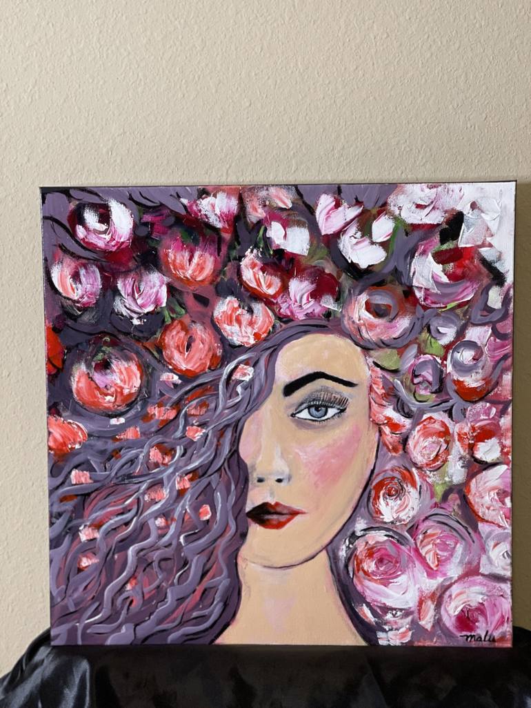Original Impressionism Women Painting by Mary Rogas