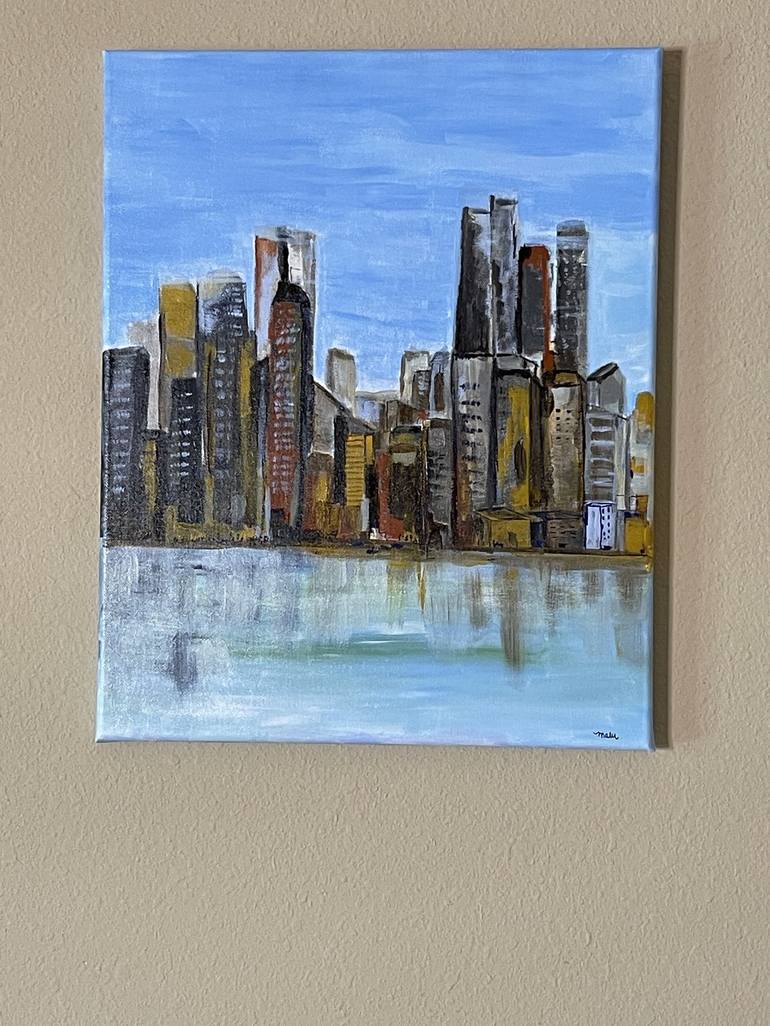 Original Expressionism Architecture Painting by Mary Rogas