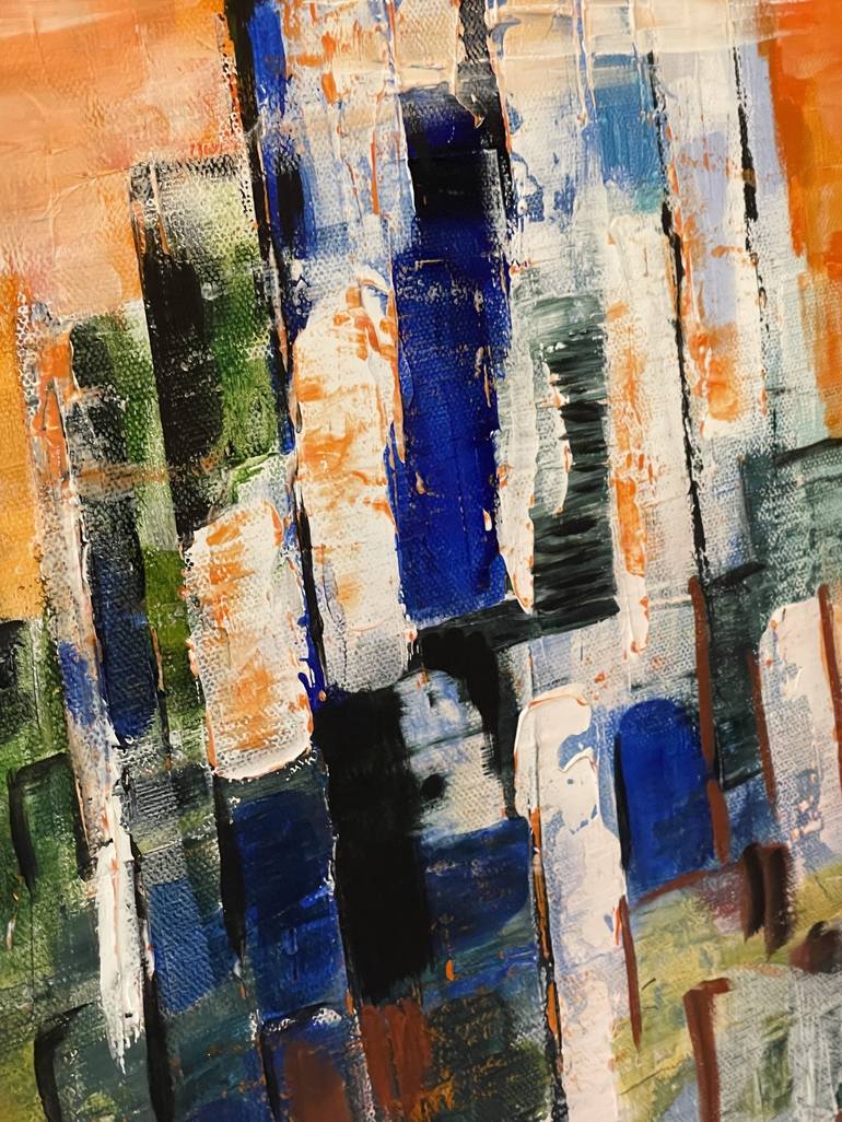 Original Expressionism Cities Painting by Mary Rogas