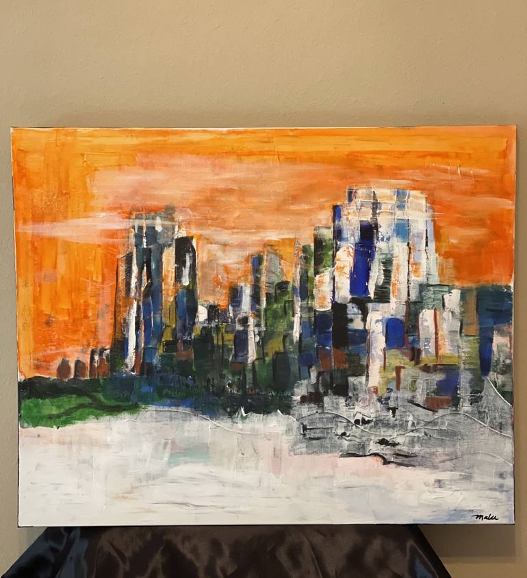 Original Cities Painting by Mary Rogas