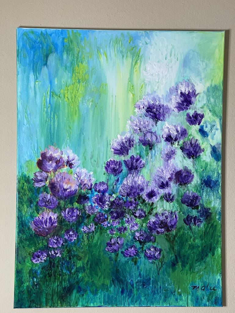 Original Impressionism Floral Painting by Mary Rogas