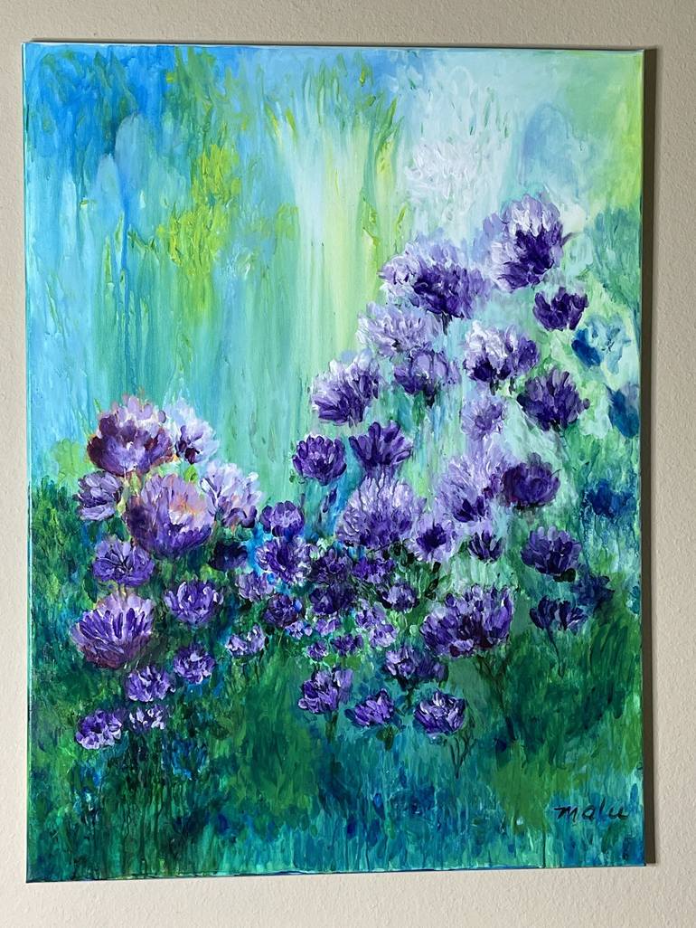 Original Impressionism Floral Painting by Mary Rogas