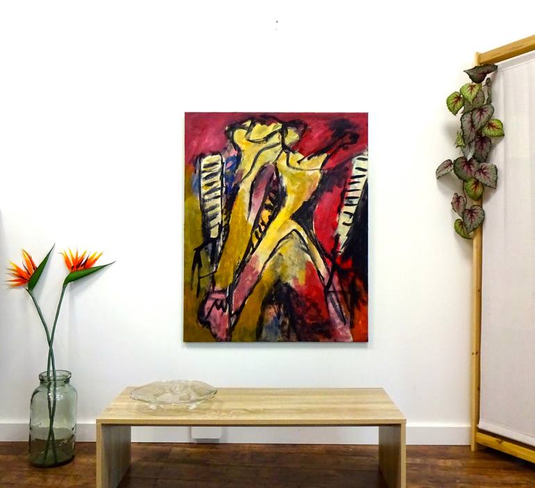 Original Abstract Expressionism Abstract Painting by Engelina Zandstra