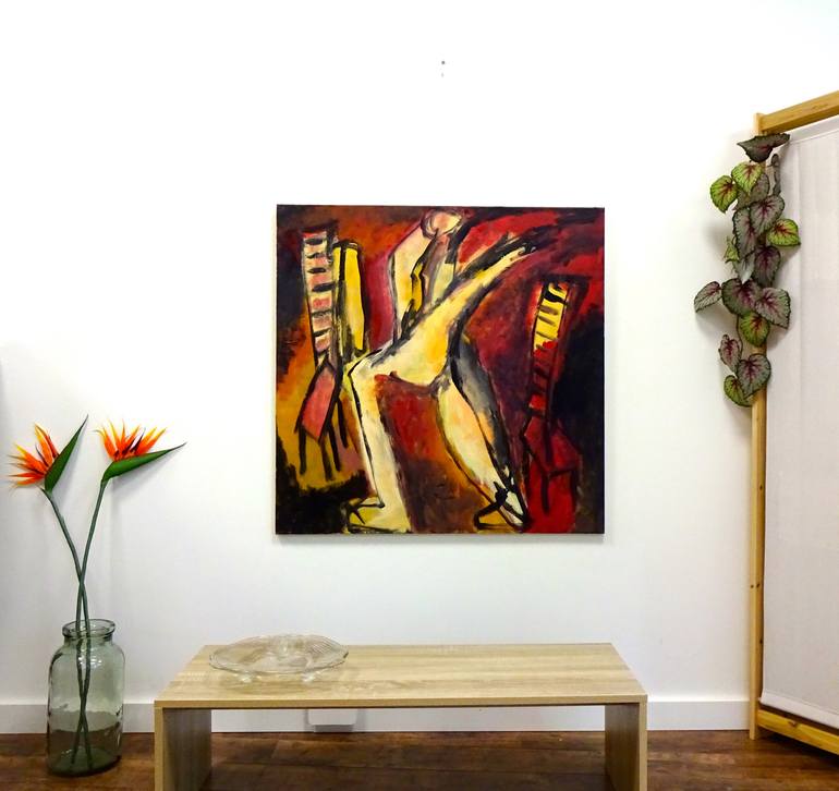 Original Abstract Expressionism Abstract Painting by Engelina Zandstra