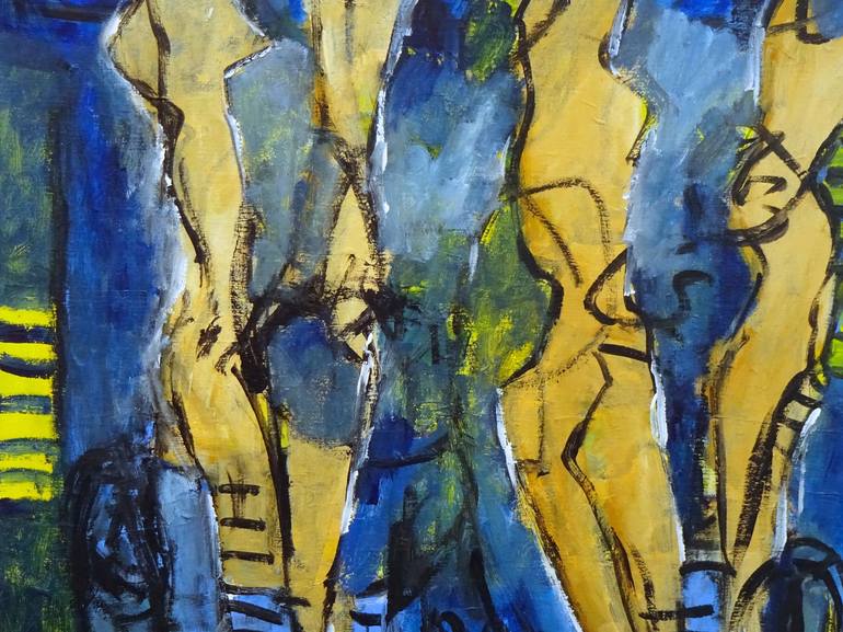 Original Abstract People Painting by Engelina Zandstra