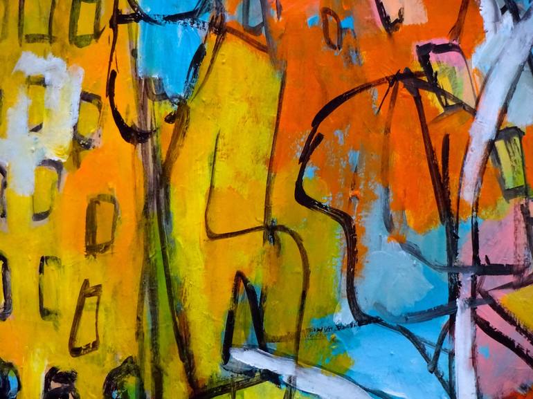 Original Abstract Architecture Painting by Engelina Zandstra