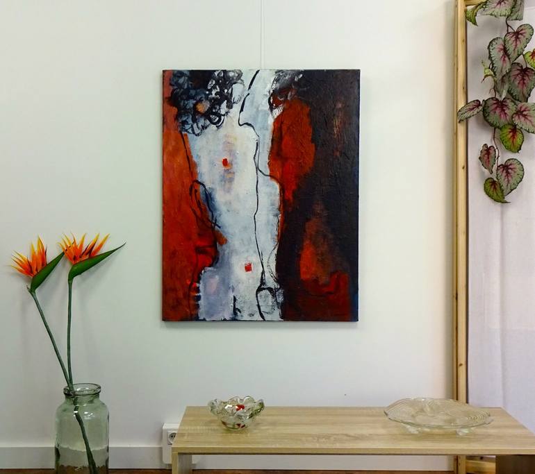 Original Abstract Expressionism Women Painting by Engelina Zandstra