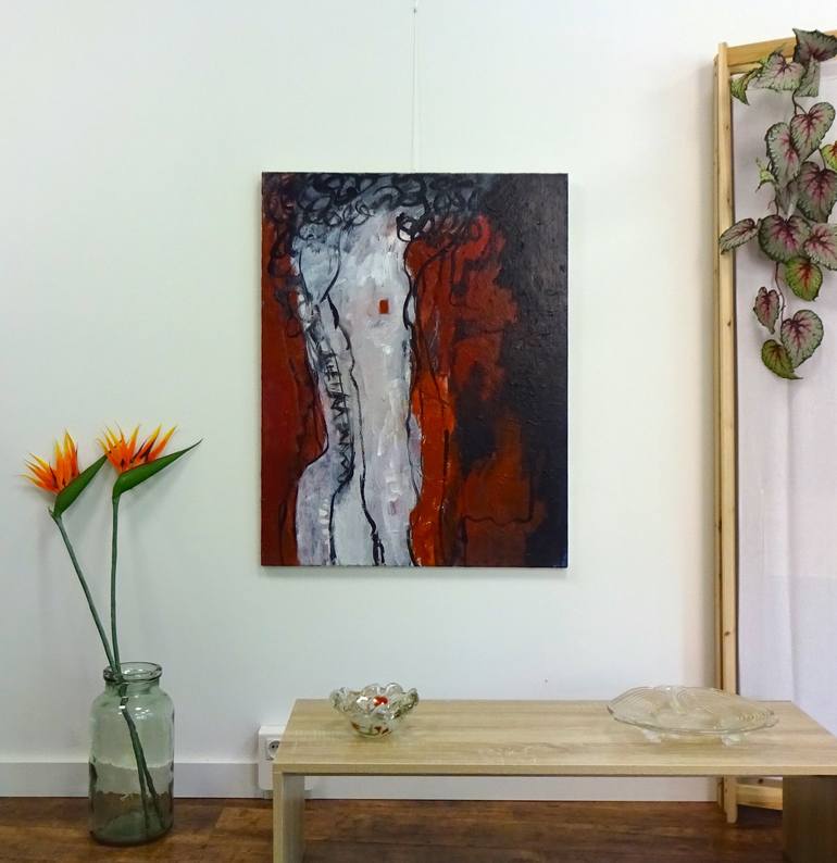 Original Abstract Women Painting by Engelina Zandstra