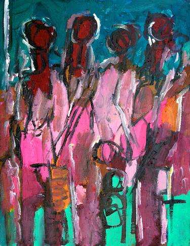 Print of Abstract People Paintings by Engelina Zandstra