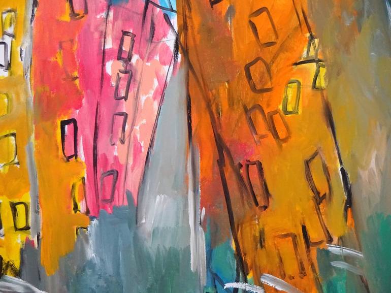 Original Abstract Architecture Painting by Engelina Zandstra