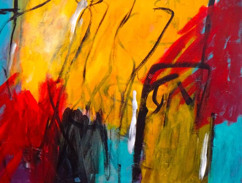 Original Abstract Expressionism People Painting by Engelina Zandstra