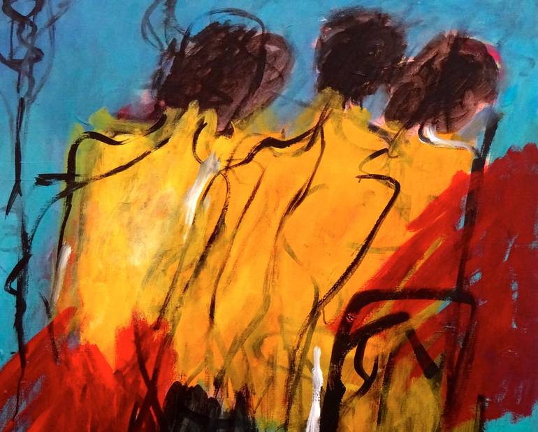 Original Abstract Expressionism People Painting by Engelina Zandstra