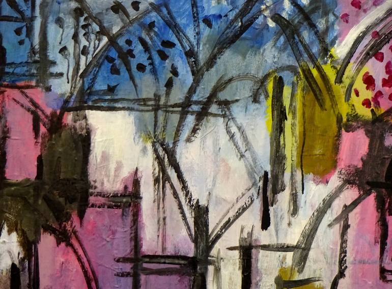 Original Abstract Architecture Painting by Engelina Zandstra