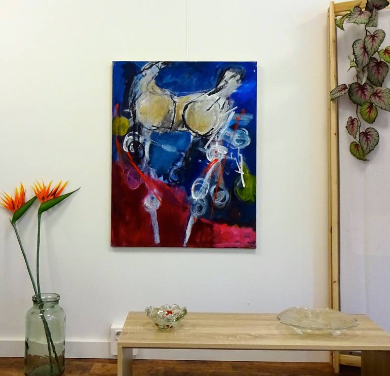 Original Abstract Horse Painting by Engelina Zandstra