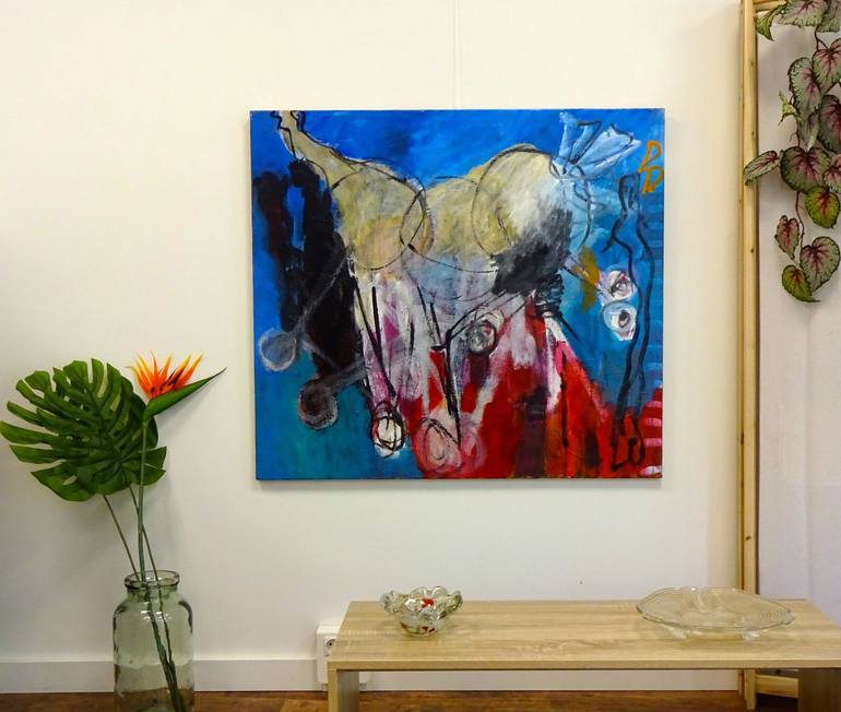 Original Abstract Horse Painting by Engelina Zandstra