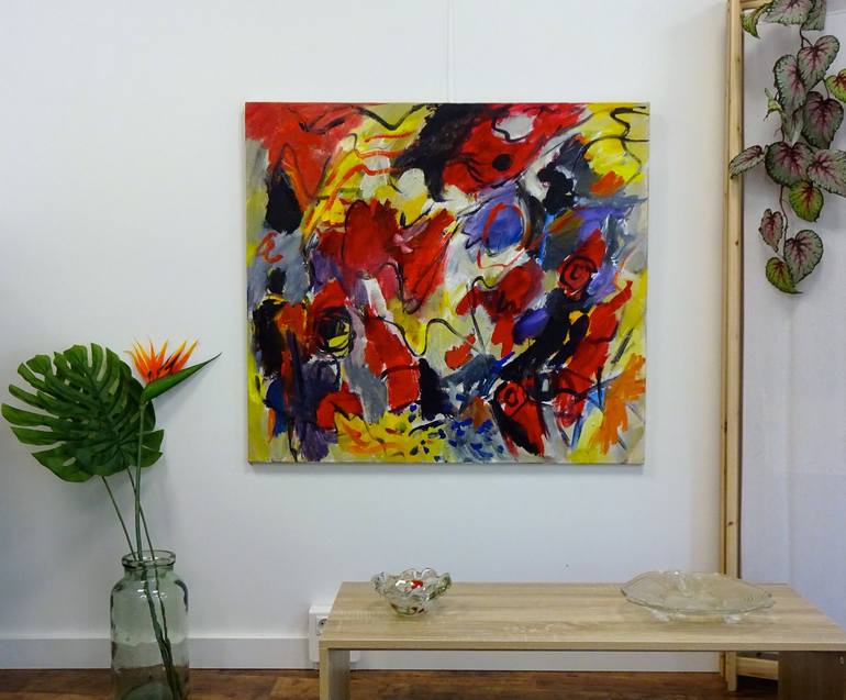 Original Abstract Expressionism Abstract Painting by Engelina Zandstra