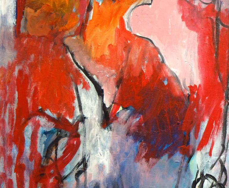 Original Abstract Expressionism People Painting by Engelina Zandstra