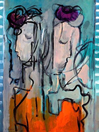 Original Abstract Expressionism People Paintings by Engelina Zandstra