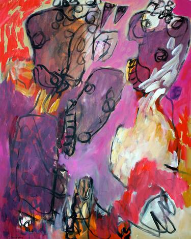 Original Abstract Expressionism People Paintings by Engelina Zandstra