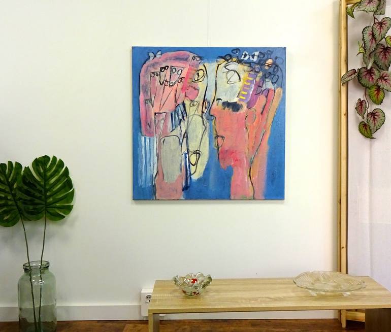 Original Abstract Expressionism People Painting by Engelina Zandstra