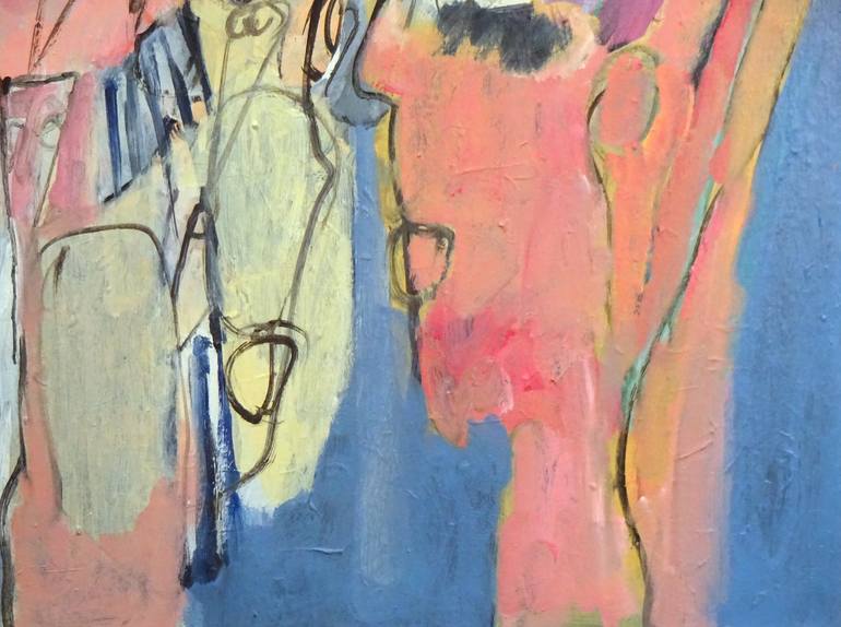 Original Abstract Expressionism People Painting by Engelina Zandstra
