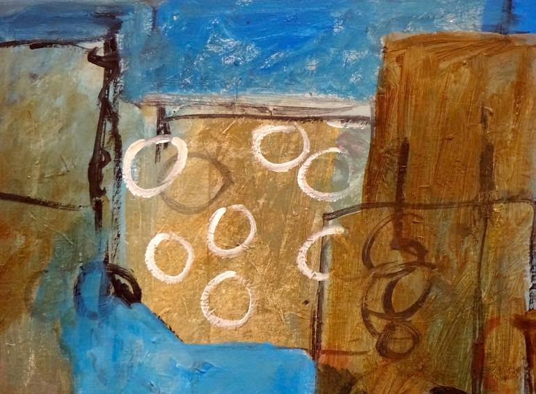 Original Abstract Expressionism Cities Painting by Engelina Zandstra