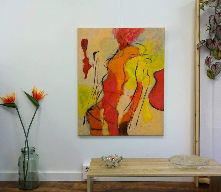 Original Abstract Expressionism Women Painting by Engelina Zandstra