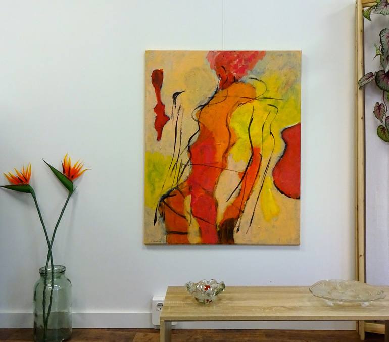 Original Abstract Expressionism Women Painting by Engelina Zandstra