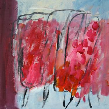 Original Abstract Expressionism Floral Paintings by Engelina Zandstra
