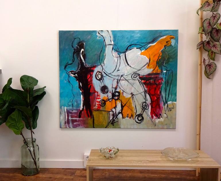 Original Abstract Expressionism Horse Painting by Engelina Zandstra