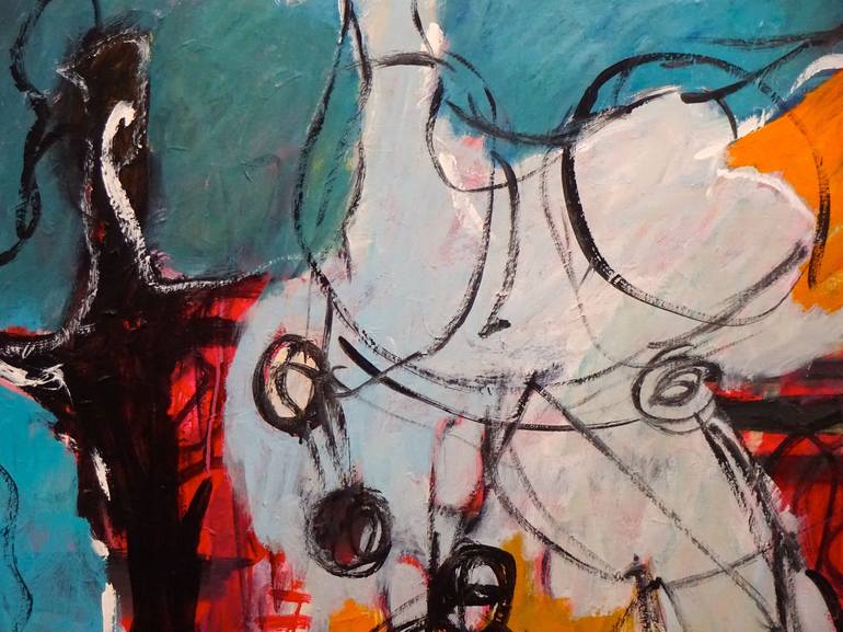 Original Abstract Expressionism Horse Painting by Engelina Zandstra