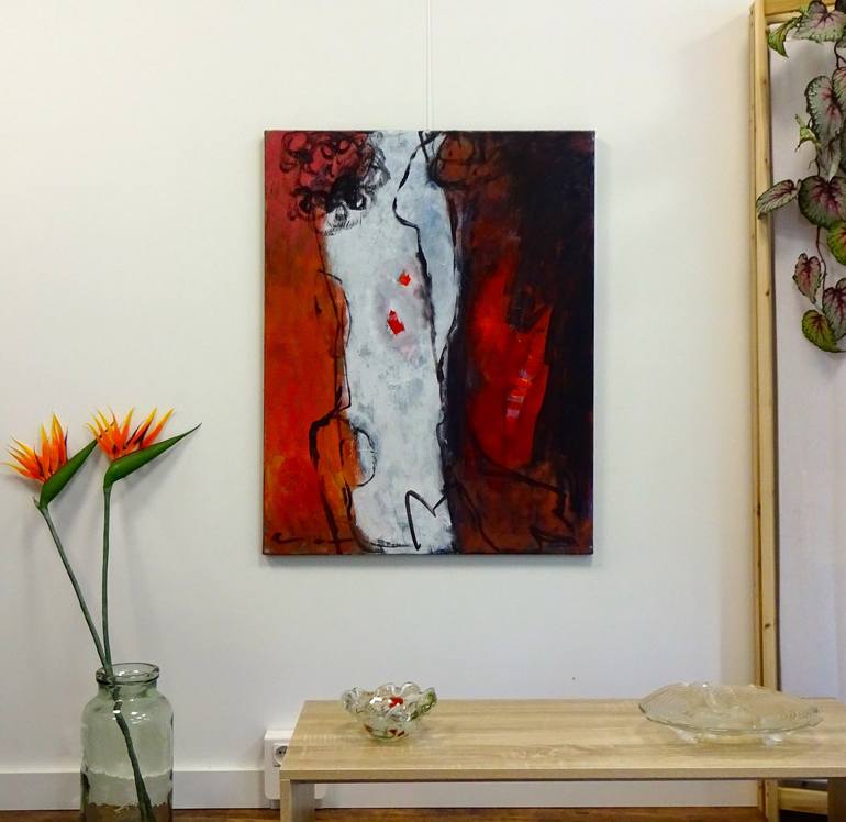 Original Abstract Expressionism Women Painting by Engelina Zandstra