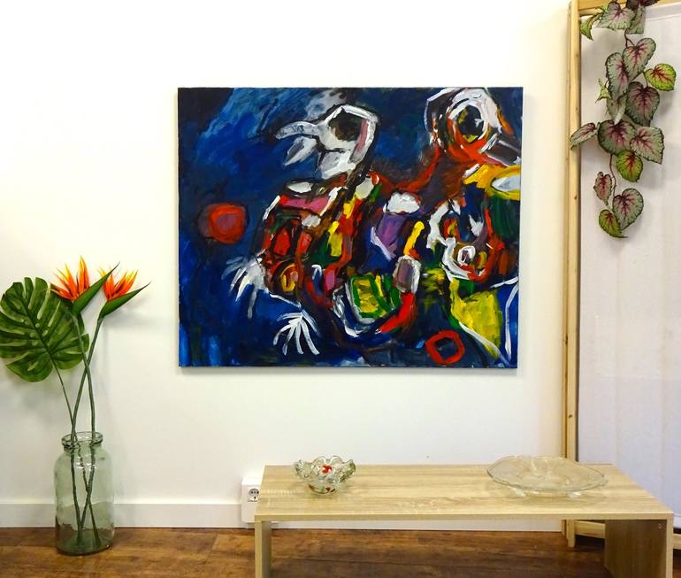 Original Abstract Expressionism Animal Painting by Engelina Zandstra