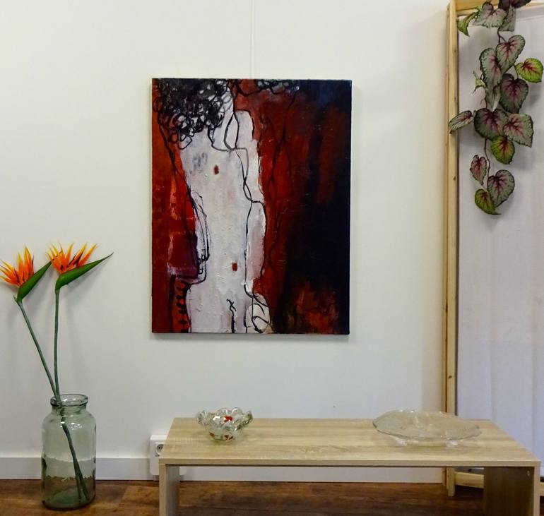 Original Abstract Expressionism Women Painting by Engelina Zandstra