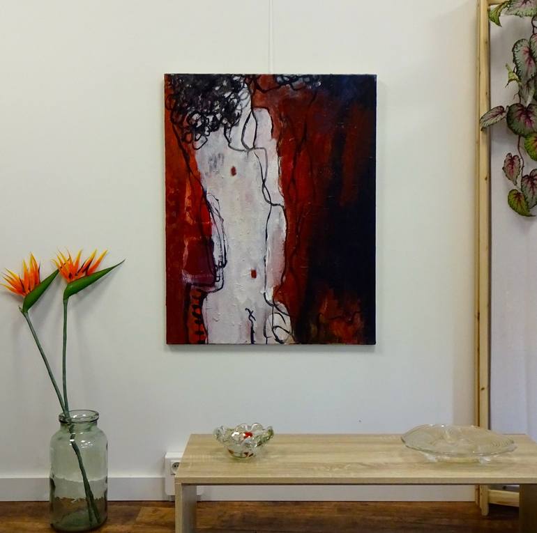Original Abstract Expressionism Women Painting by Engelina Zandstra