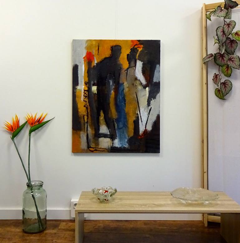 Original Abstract Expressionism People Painting by Engelina Zandstra