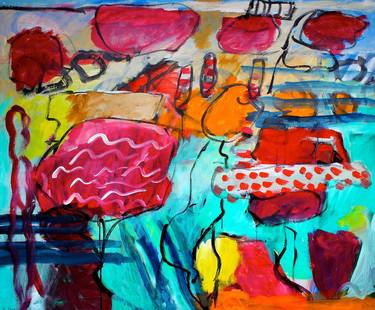 Original Abstract Landscape Paintings by Engelina Zandstra