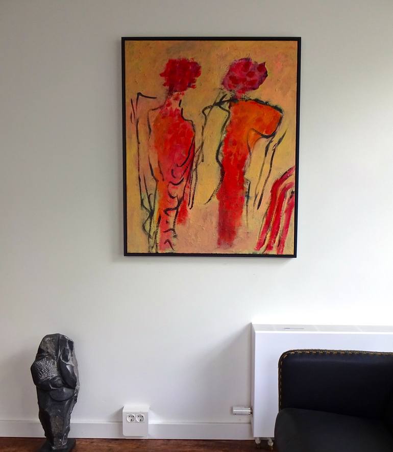 Original Abstract Expressionism Women Painting by Engelina Zandstra