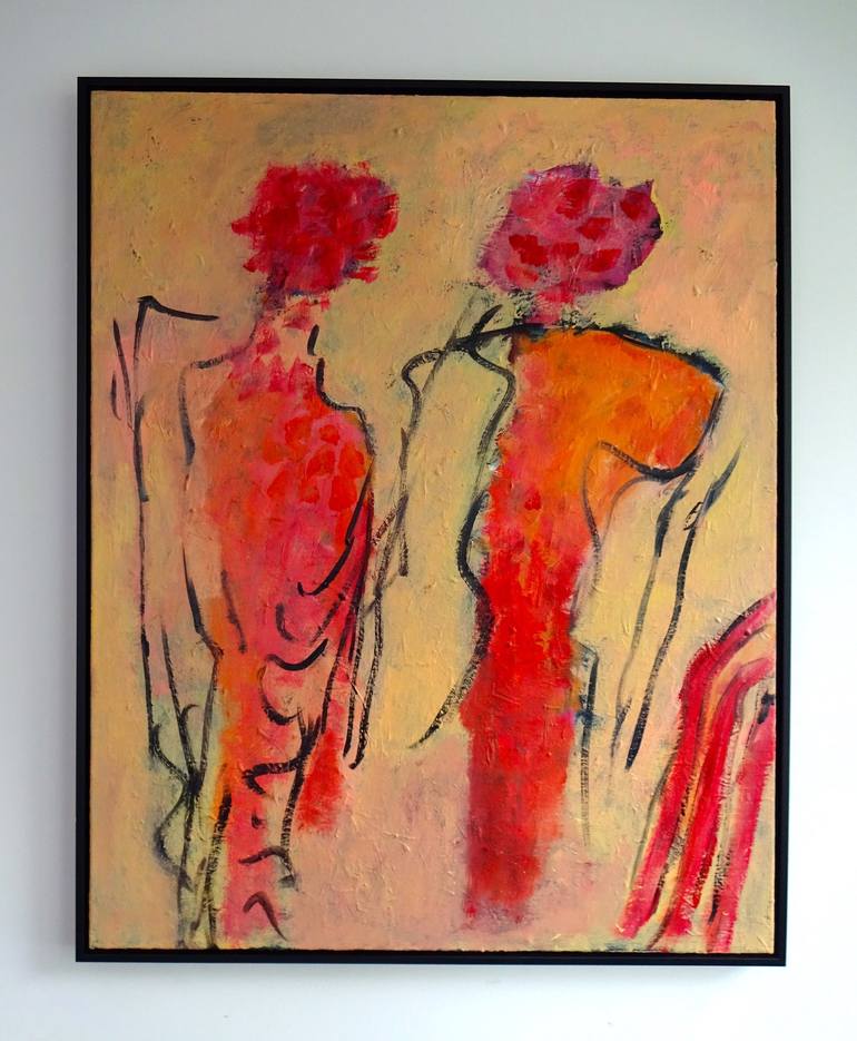 Original Abstract Expressionism Women Painting by Engelina Zandstra