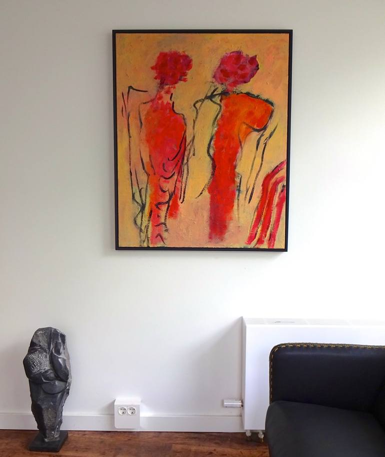 Original Abstract Expressionism Women Painting by Engelina Zandstra