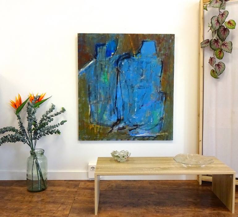 Original Abstract Expressionism People Painting by Engelina Zandstra