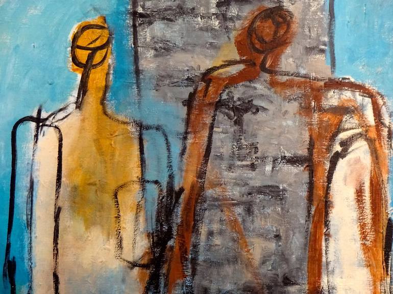 Original Abstract Expressionism People Painting by Engelina Zandstra