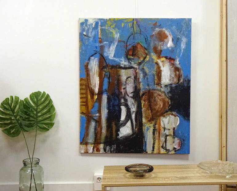 Original Abstract People Painting by Engelina Zandstra