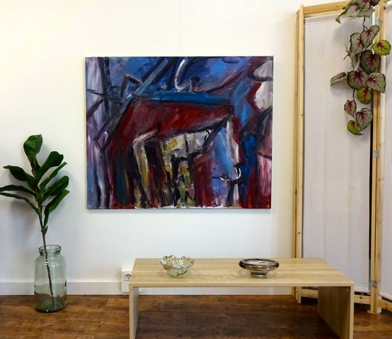 Original Abstract Expressionism Abstract Painting by Engelina Zandstra