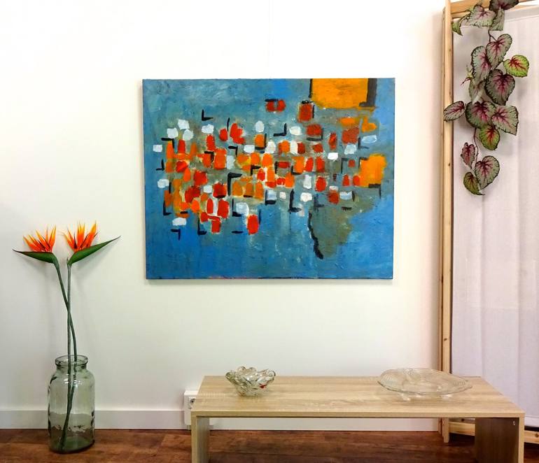 Original Abstract Geometric Painting by Engelina Zandstra