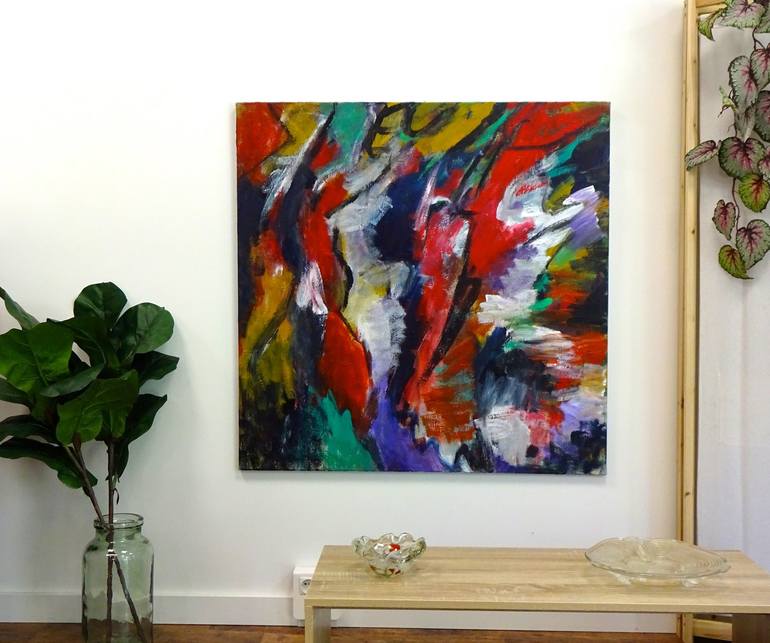 Original Abstract Expressionism Abstract Painting by Engelina Zandstra