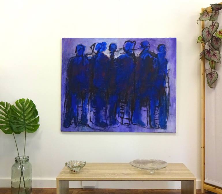 Original Abstract People Painting by Engelina Zandstra