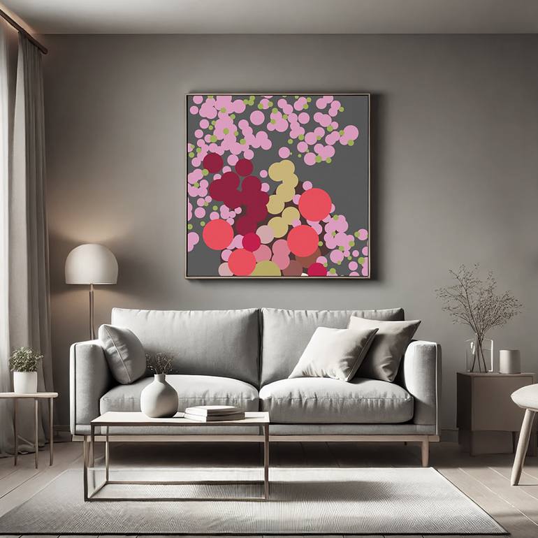 Original Geometric Floral Painting by Dmitry Kozins